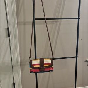 Stripped long cross body bag